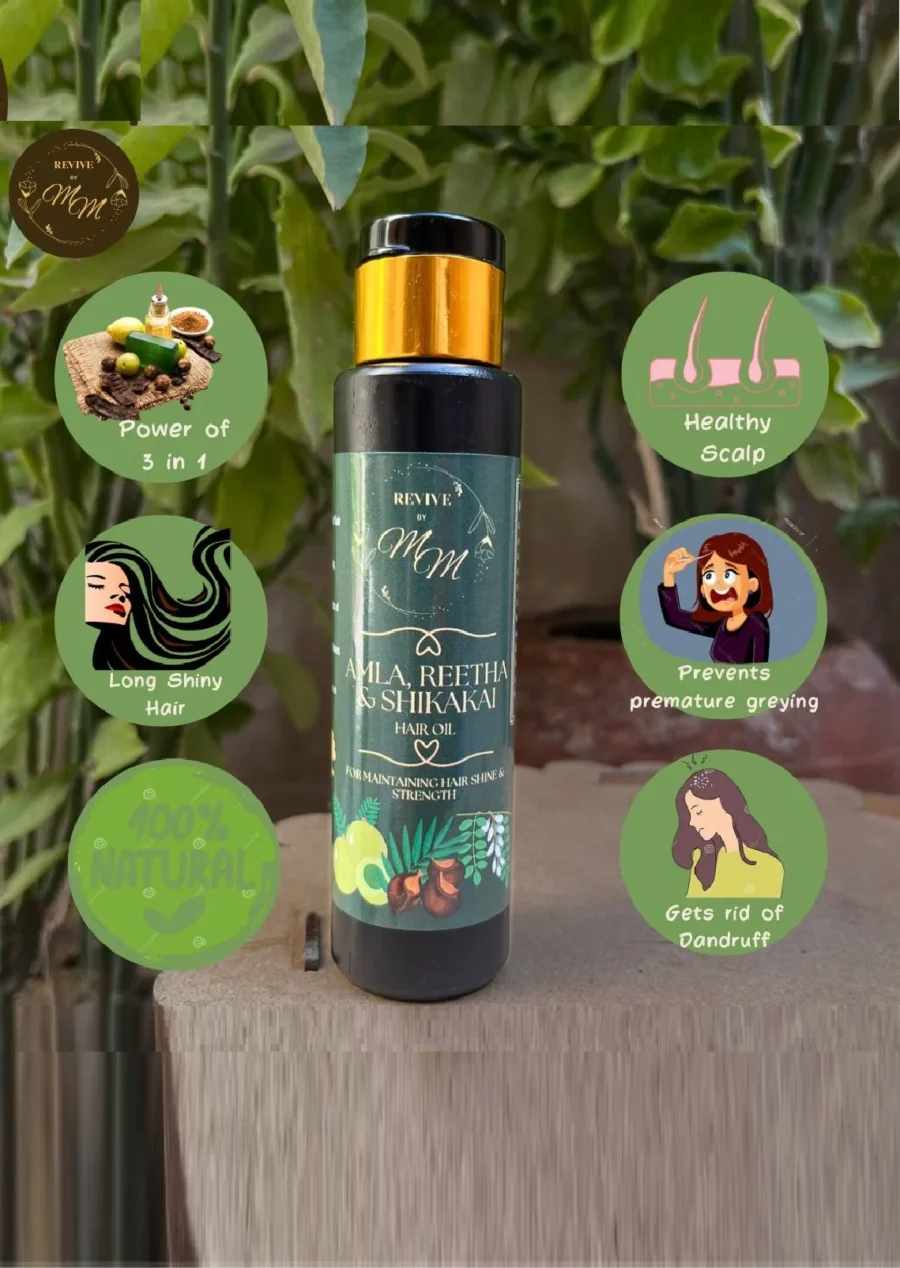 Amla reetha Shikakai Oil, Hair Growth Oil, Onion and Rosemary Oil - Revive by mm - Image 4